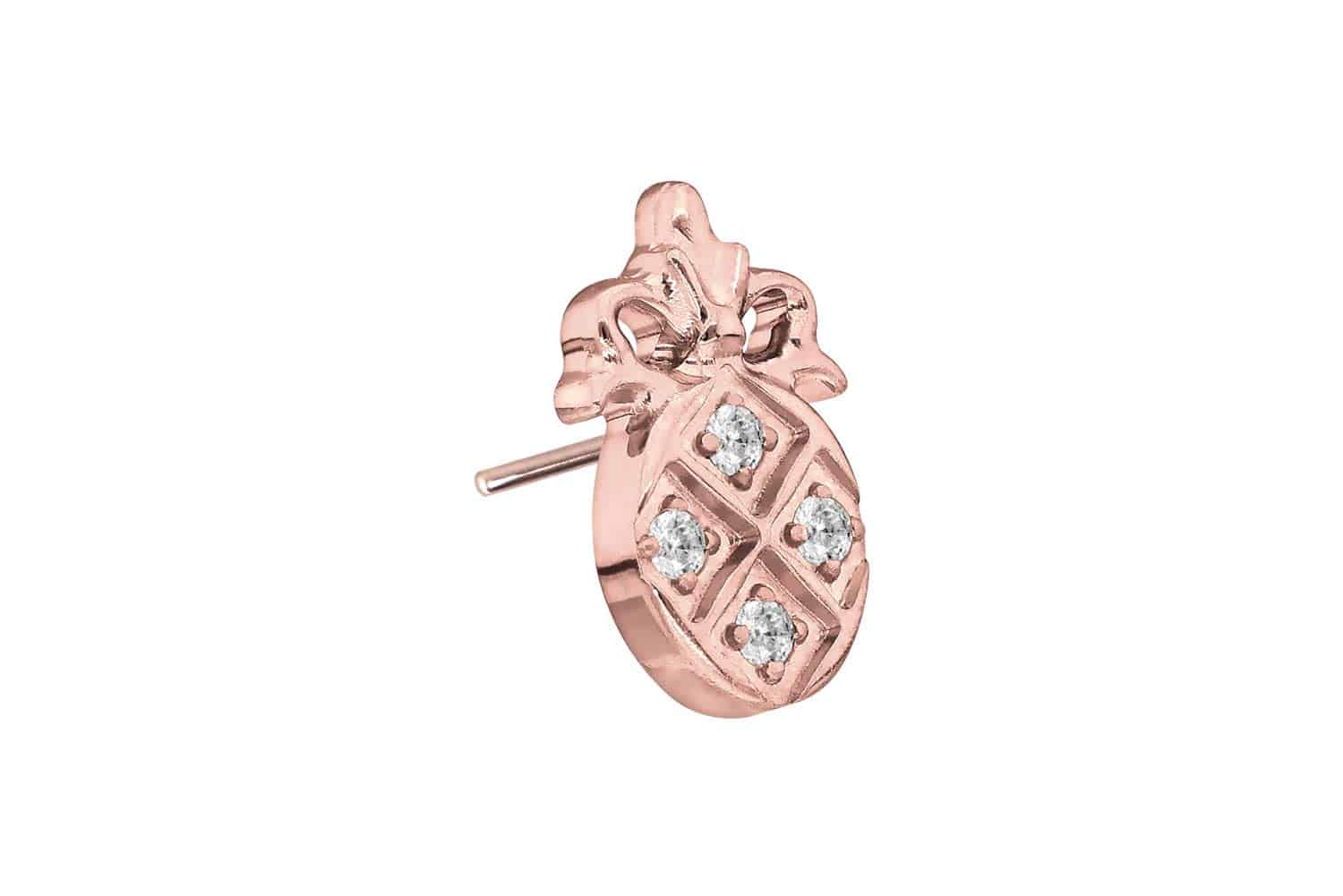 Titan Aufsatz mit Push Pin KRISTALLANANAS von Piercingline